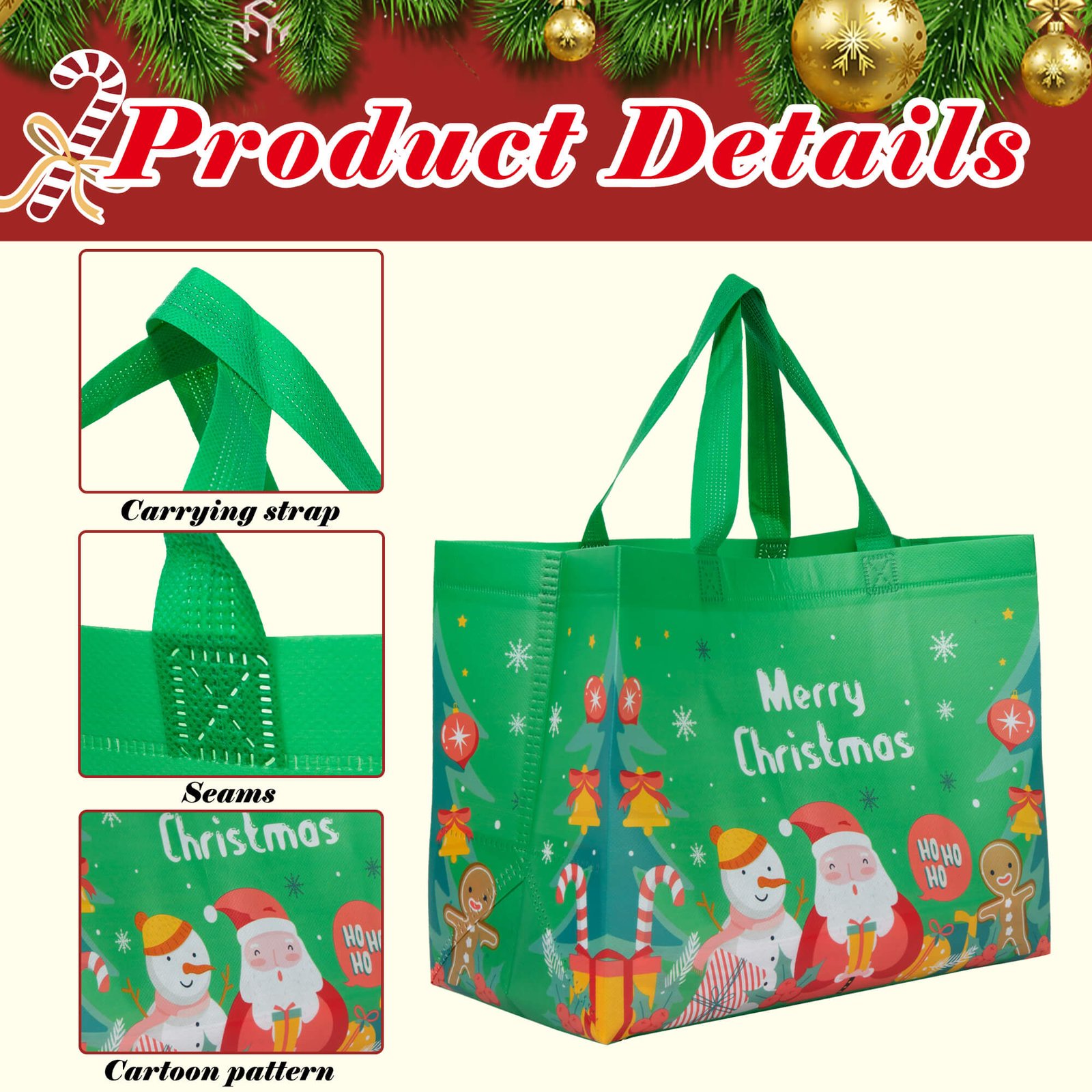 12pk Christmas Gift Bags thumbnail 3