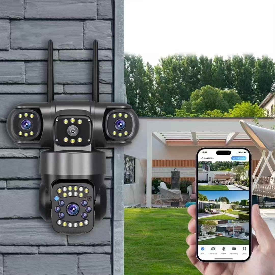 Triple Lens Triple Screen 4K UHD Solar Security Camera thumbnail 2