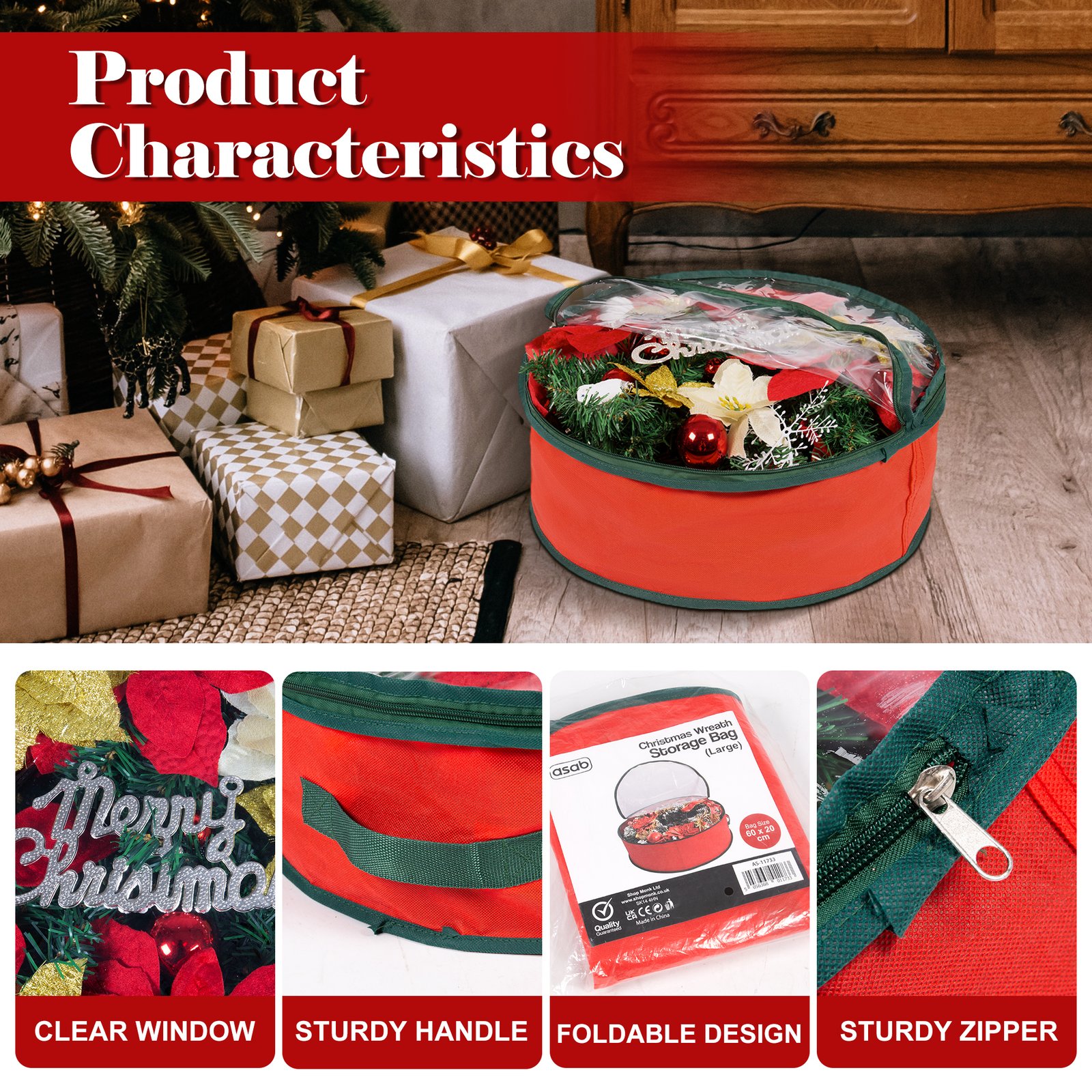 XMAS Wreath Storage Bag thumbnail 3