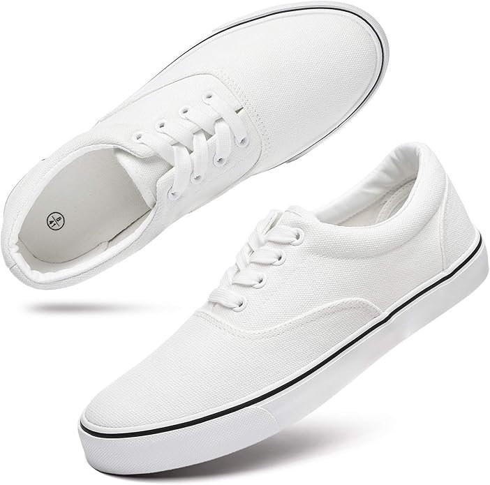 Men's Low Top Canvas Walking Shoes Casual Lace Up Fashion Sneakers