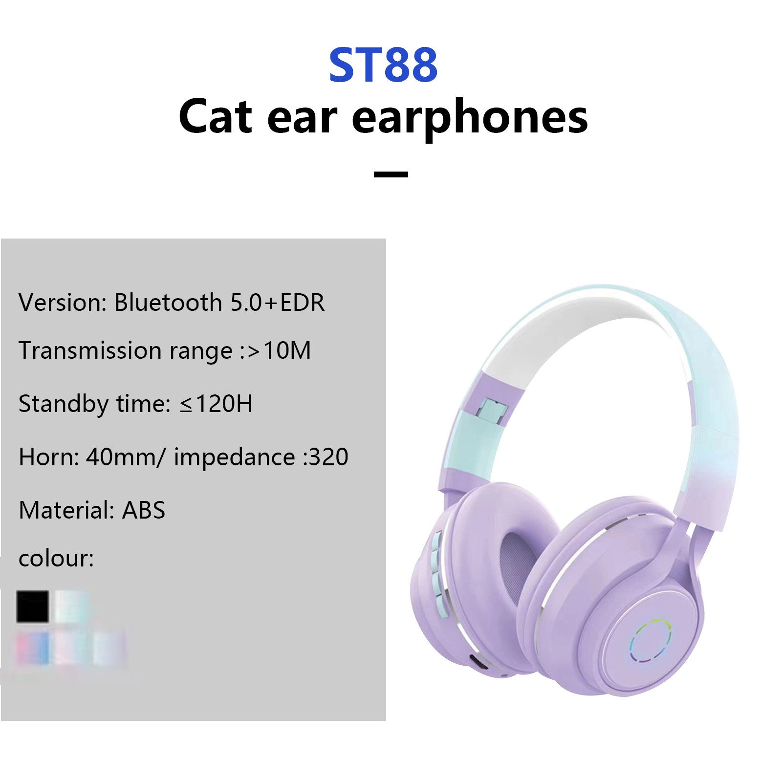 Wireless Music Bluetooth Headphones | Head worn Fashionable Earphones Bluetooth thumbnail 3