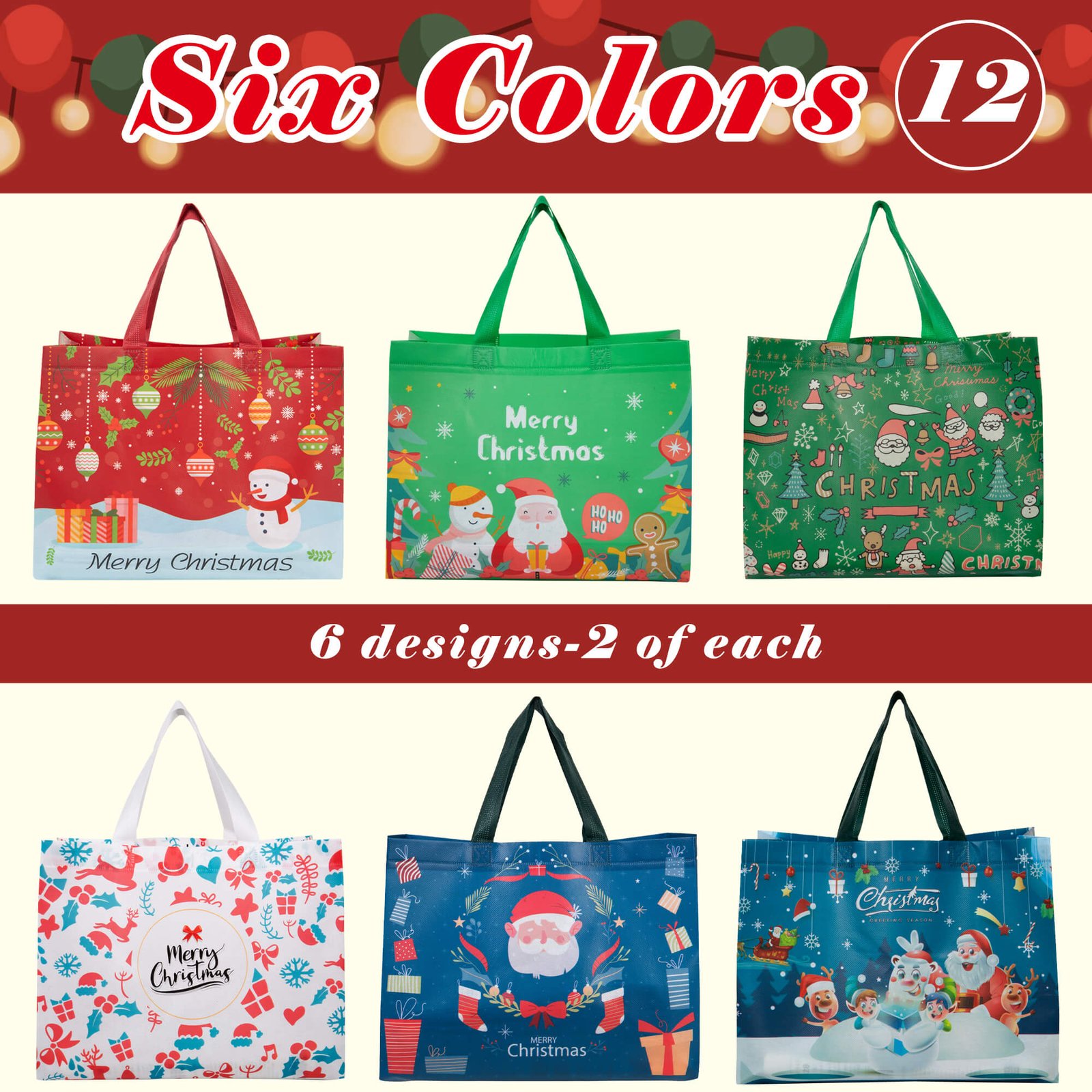 12pk Christmas Gift Bags thumbnail 7