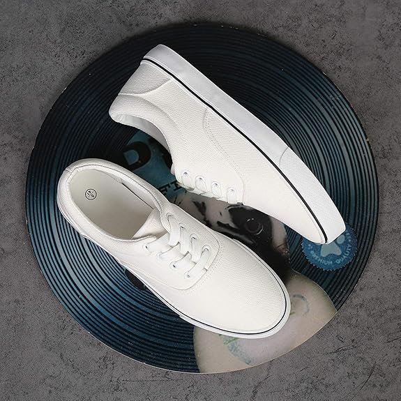 Men's Low Top Canvas Walking Shoes Casual Lace Up Fashion Sneakers thumbnail 5
