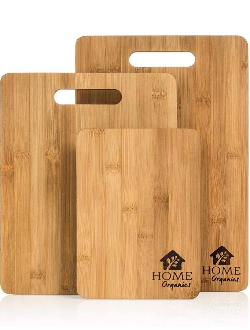 Bamboo Cutting Board Set 3 Durable, Eco Friendly Wooden Chopping Boards for Kitchen Food Prep, Meat, Vegetables and Fruits thumbnail 4