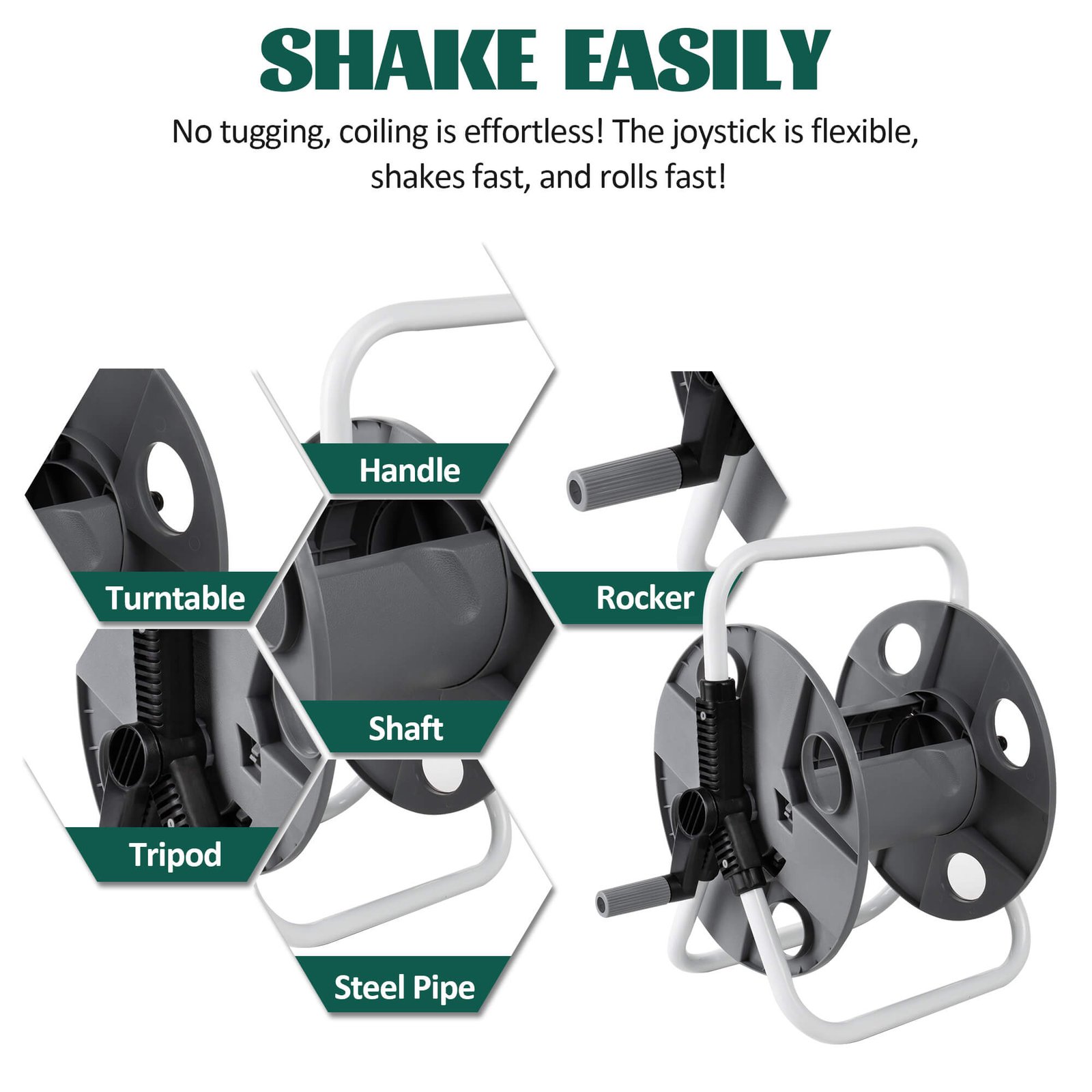 HOSE REEL REVOLVING AXLE PREVENTS HOSE FROM TWISTING thumbnail 3