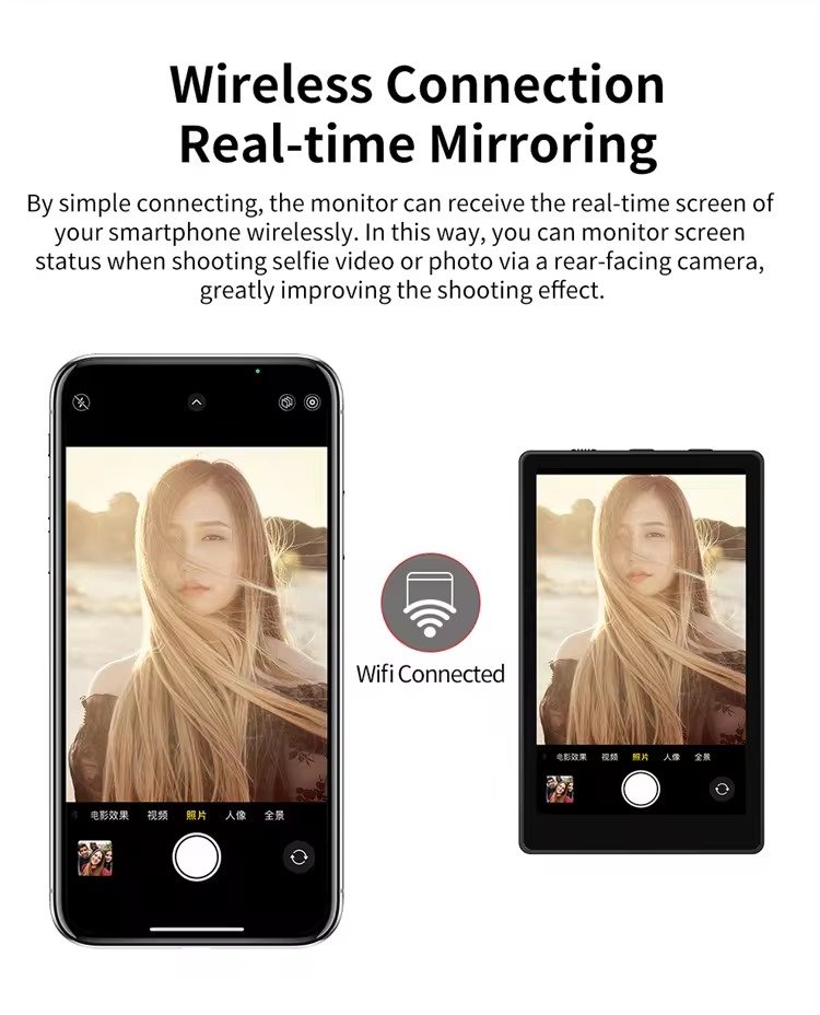 Real time Mirroring Phone Vlog Selfie Monitor Screen thumbnail 3