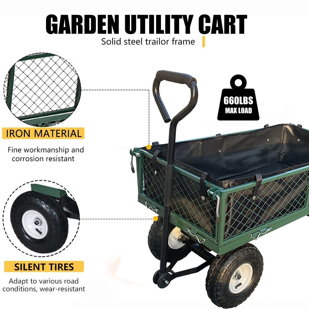 Heavy Duty Garden Trolly with 4 Wheels thumbnail 4