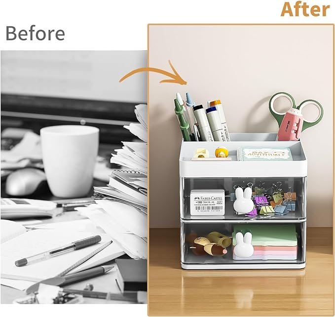 Small Desk Organizer with Drawers thumbnail 4
