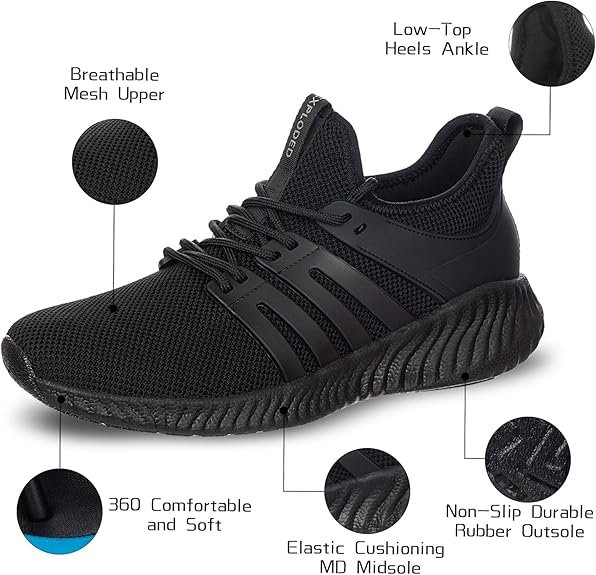 Men's Lightweight Breathable Sneakers Slip On Athletic Running Shoes thumbnail 6