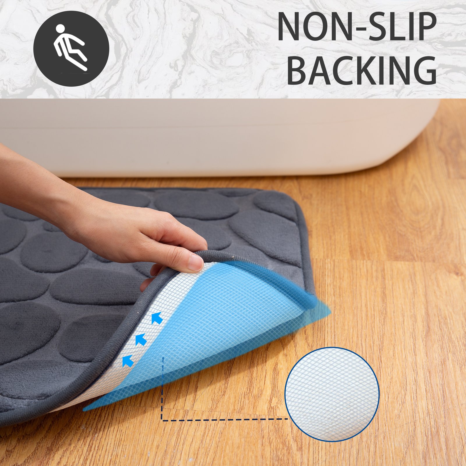 1pc Soft and Comfortable Memory Foam Anti Slip Bath Rug thumbnail 4