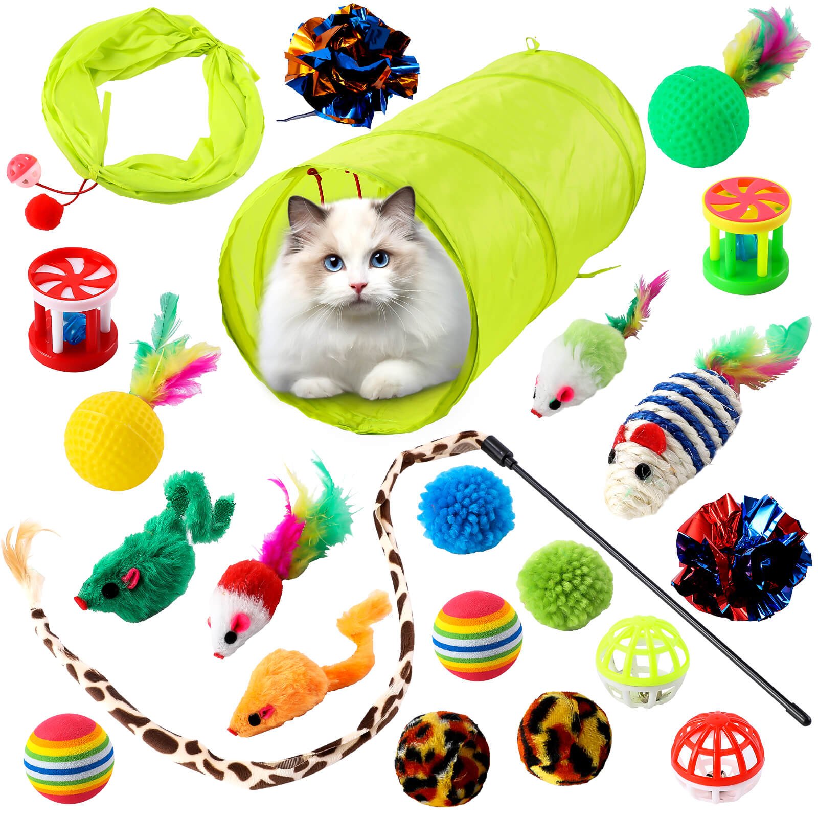 21 Pcs Cat Toys for Indoor