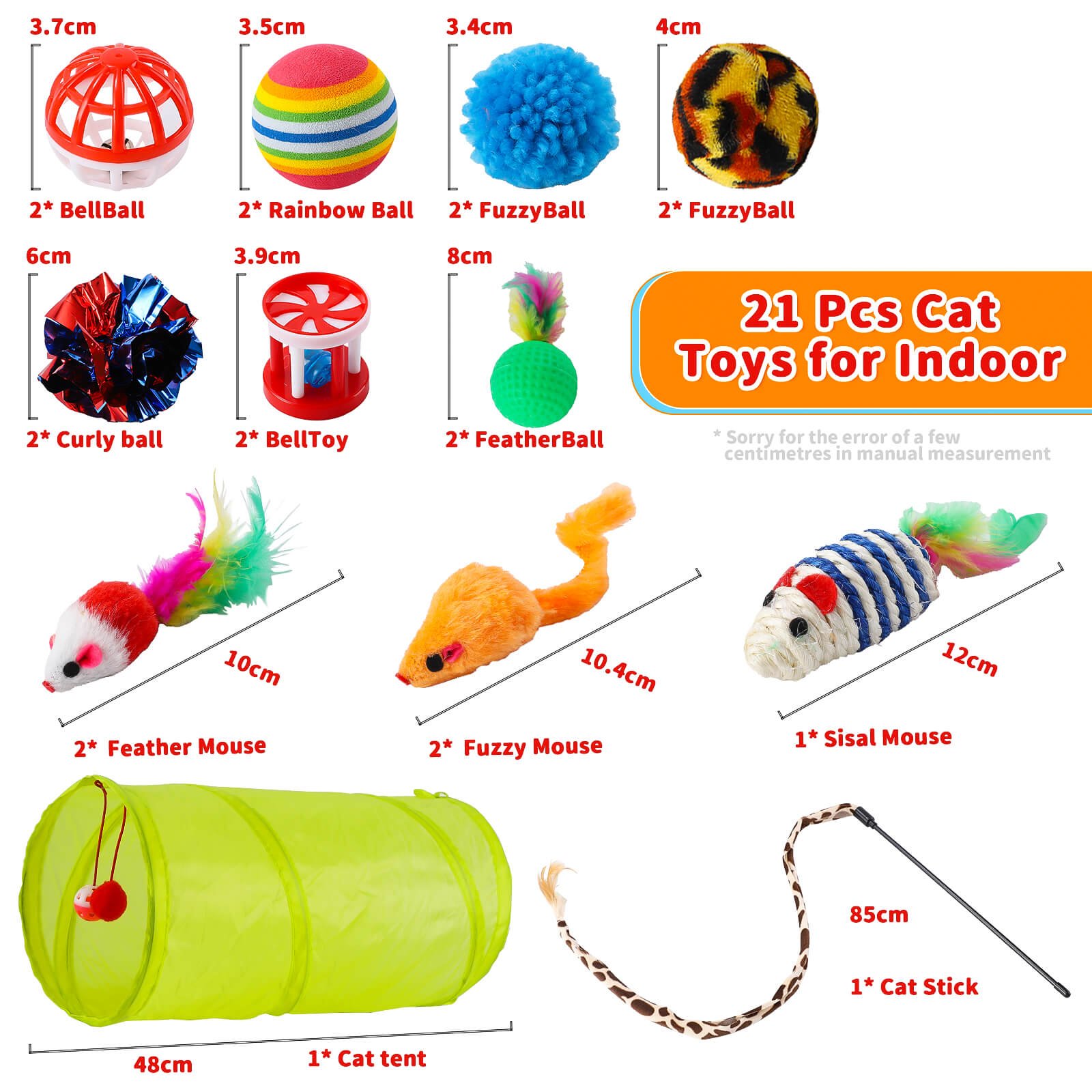 21 Pcs Cat Toys for Indoor thumbnail 2