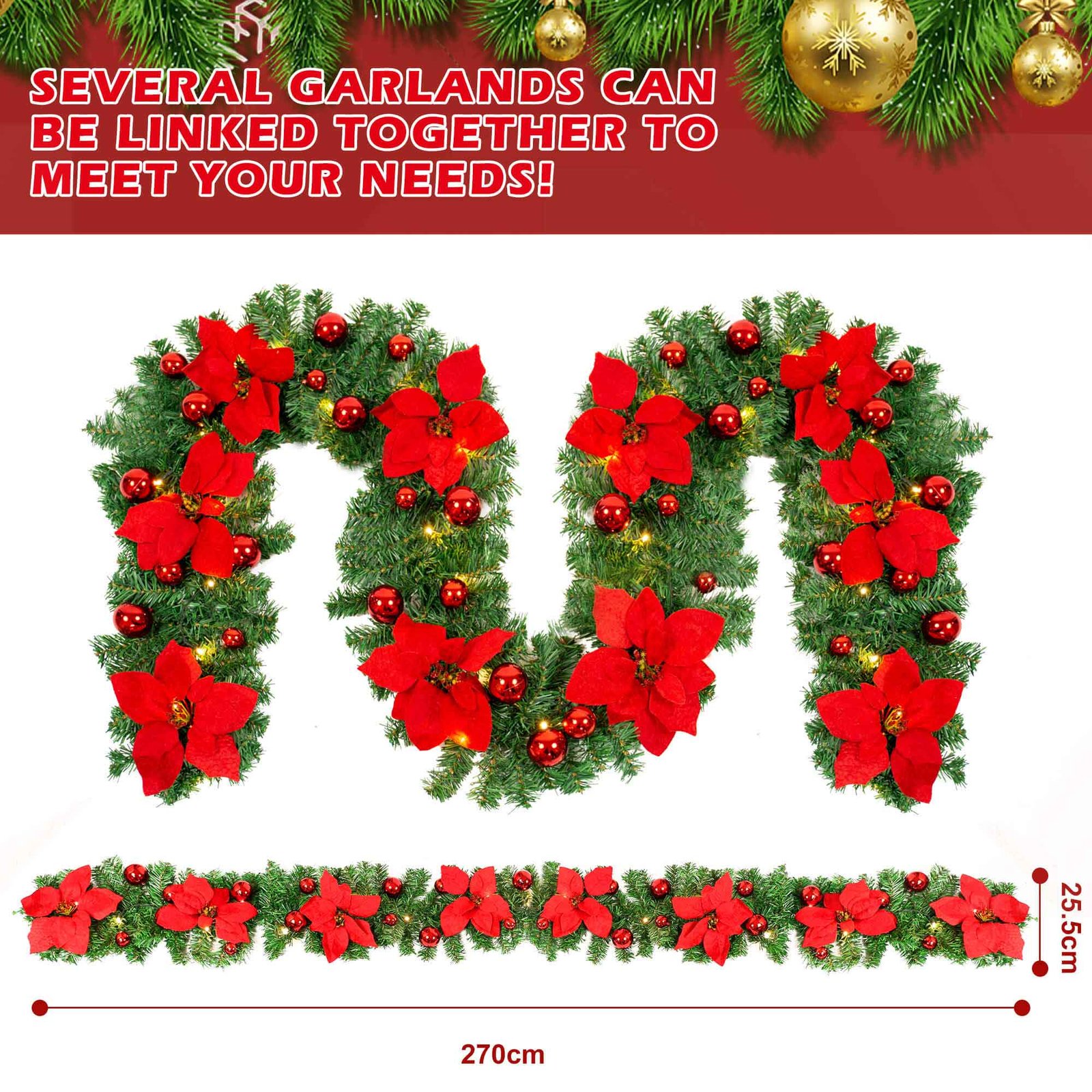 9FT Christmas Garland thumbnail 5