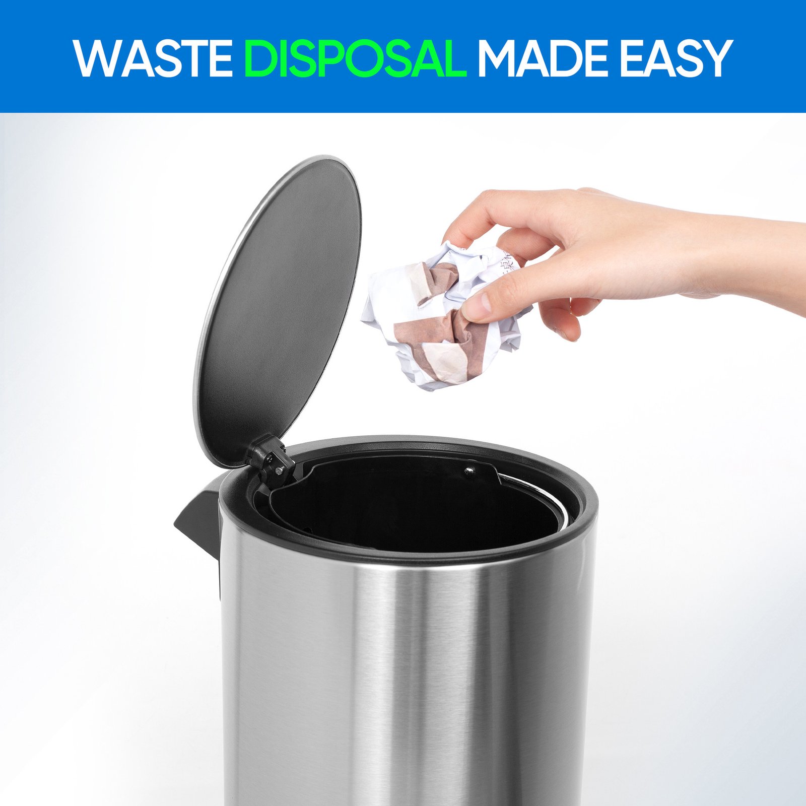 3L Pedal Stainless Steel Bin thumbnail 7