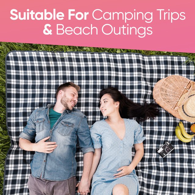 Travel Picnic Blanket Water Resistant | Outdoor Blanket Multipurpose Camping Rug Garden Blanket thumbnail 3