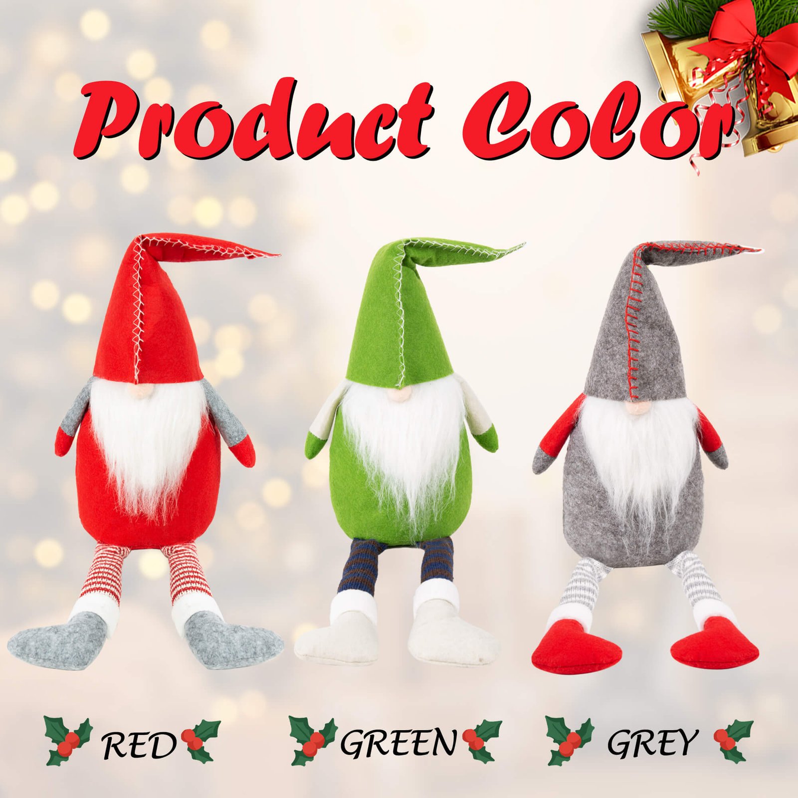 3PK Gnome Christmas Ornaments thumbnail 6