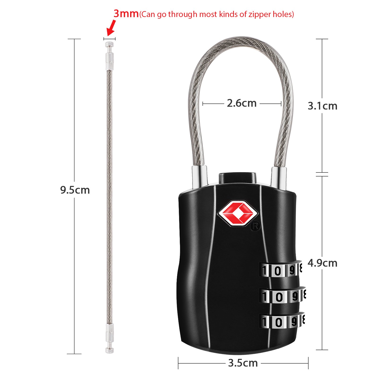 2 Pack Luggage Locks thumbnail 3