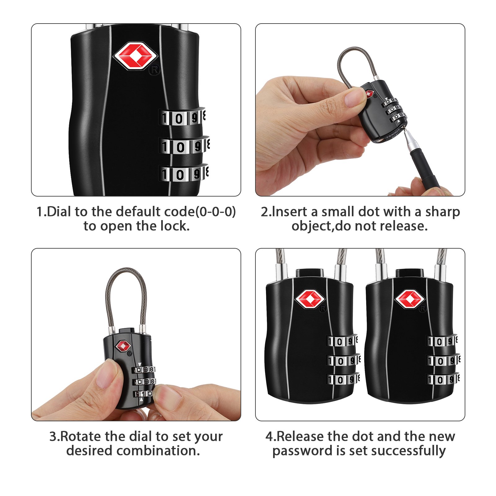 2 Pack Luggage Locks thumbnail 4