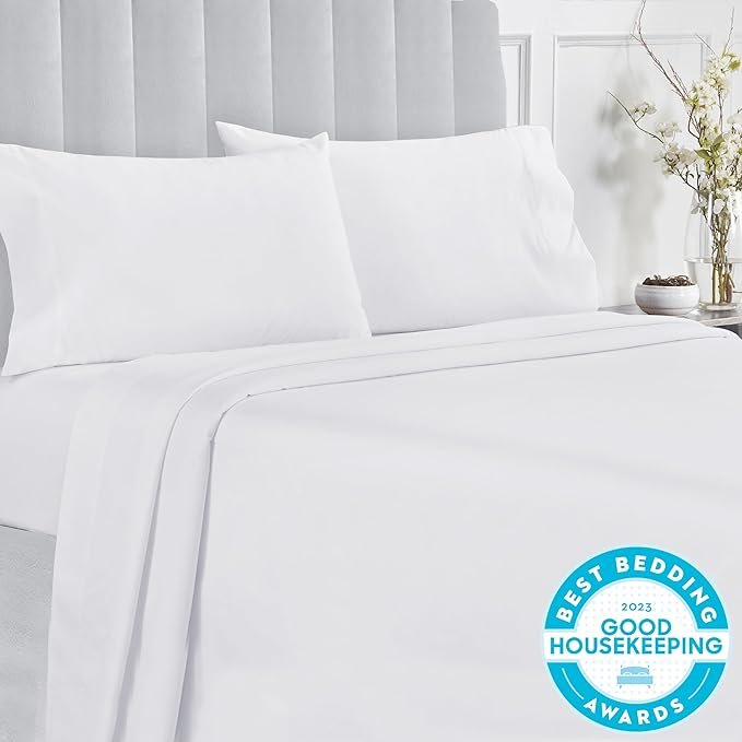 Experience Ultimate Comfort with 100% Cotton 400 Thread Count Queen Cooling Sheets Soft, Deep Pockets, 4 Pc Set in Light Gray thumbnail 2