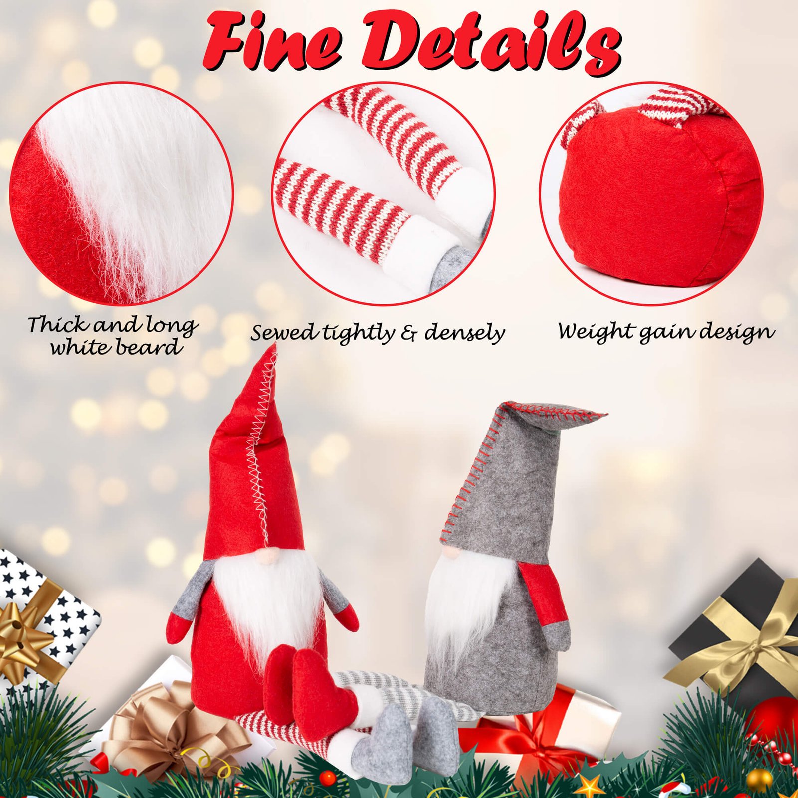 3PK Gnome Christmas Ornaments thumbnail 2