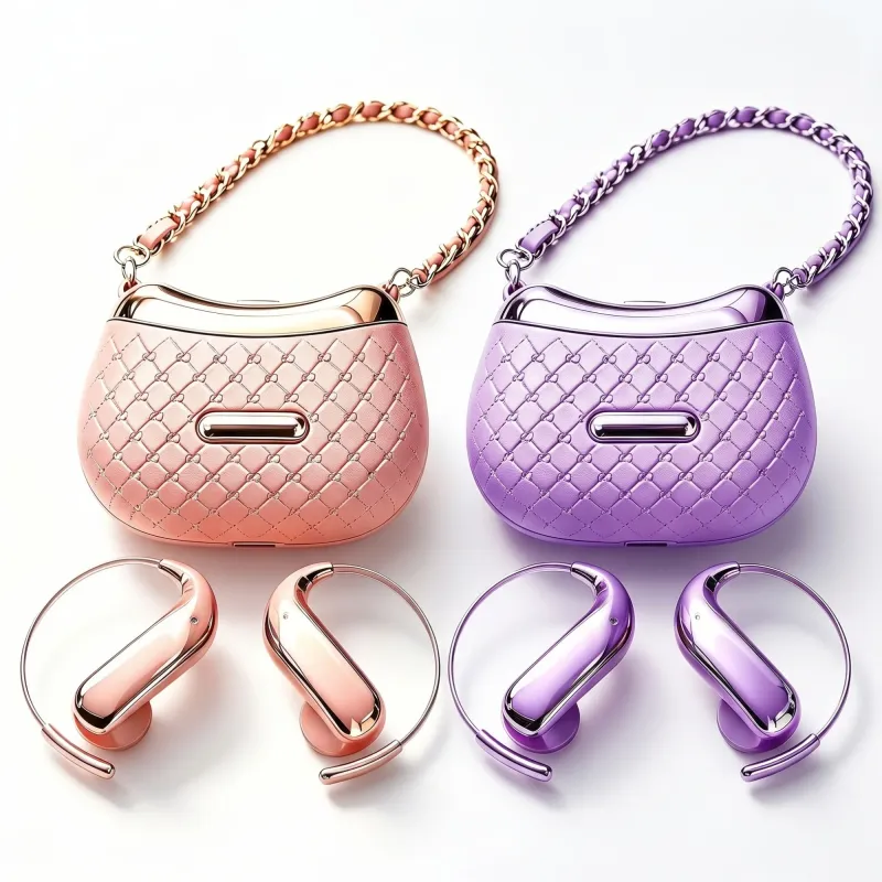 Fashion Open Ear Wireless Earphones with Luxury Handbag Charging Case