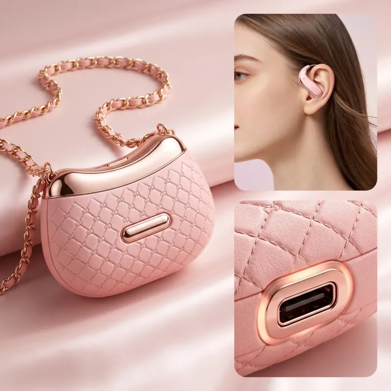 Fashion Open Ear Wireless Earphones with Luxury Handbag Charging Case thumbnail 5
