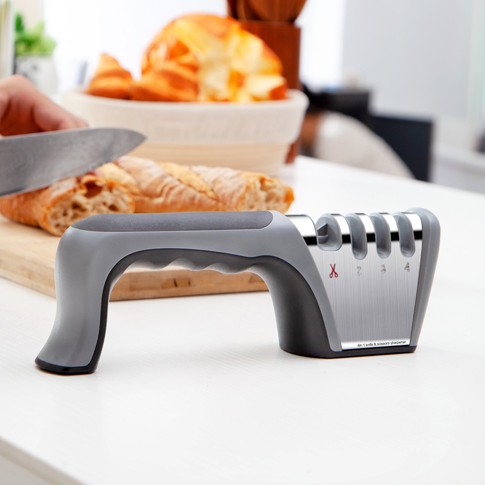 4 In1 Knife and Scissors Sharpener with Gloves thumbnail 7