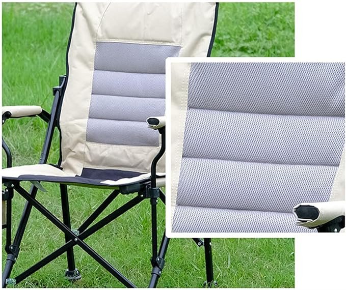 Folding Camping Chair with Cup Holder Side Pocket Portable Outdoor Garden Chair