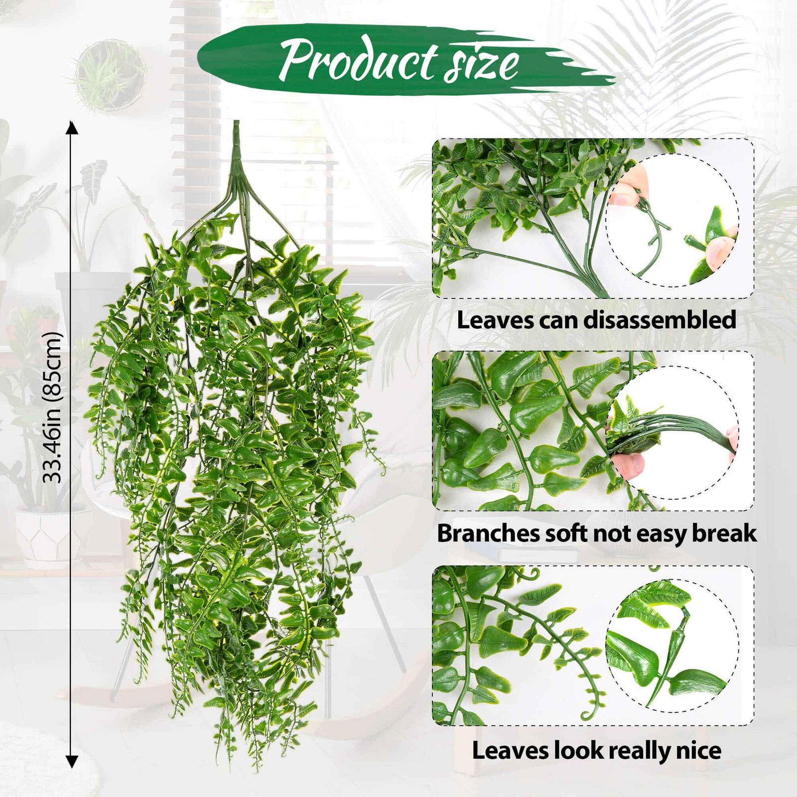 Artificial Plastic Hanging Plants thumbnail 2