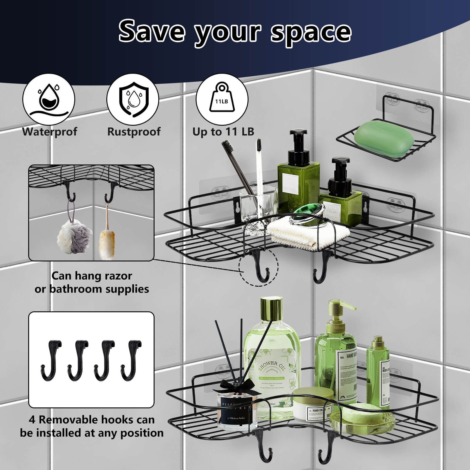 BATHROOM SHOWER ORGANISER thumbnail 3