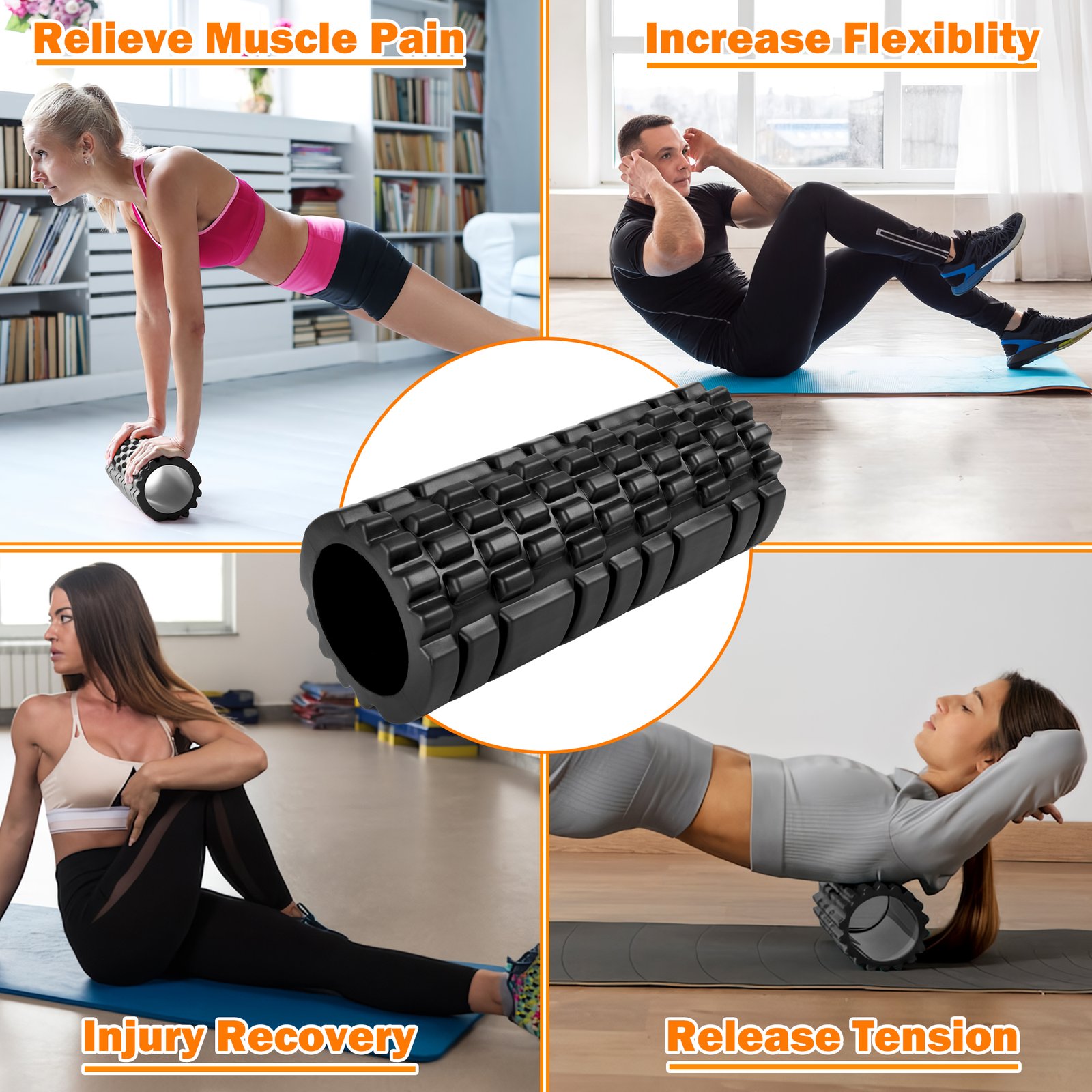 Foam Roller Medium Density Deep Tissue Massager for Muscle Massage and Myofascial Trigger Point Release thumbnail 4