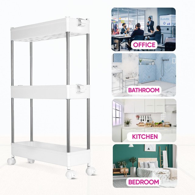 Slim Storage Trolley Compact 3 Tier Storage Solution thumbnail 8
