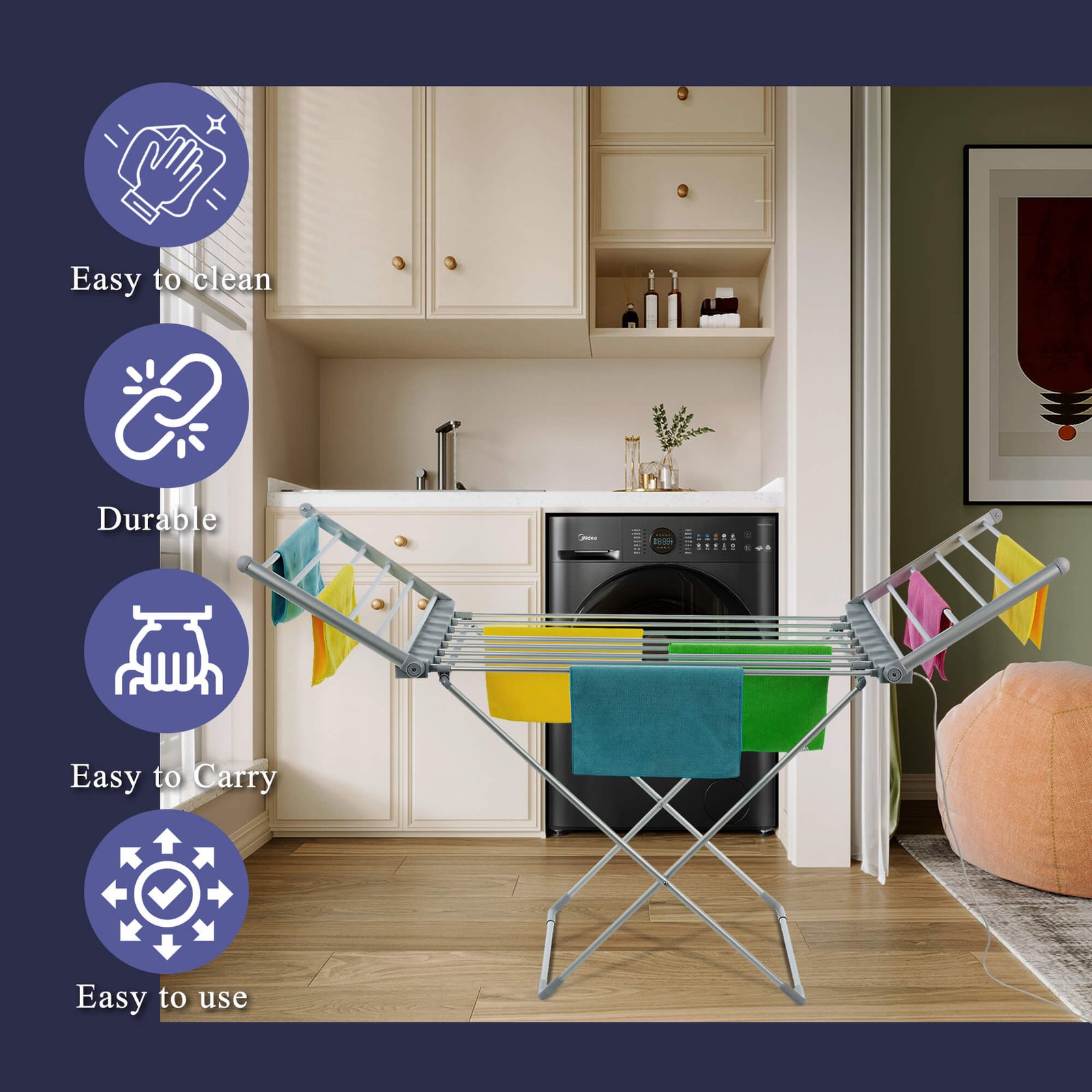 Wing Heated Clothes Foldable Airer thumbnail 2