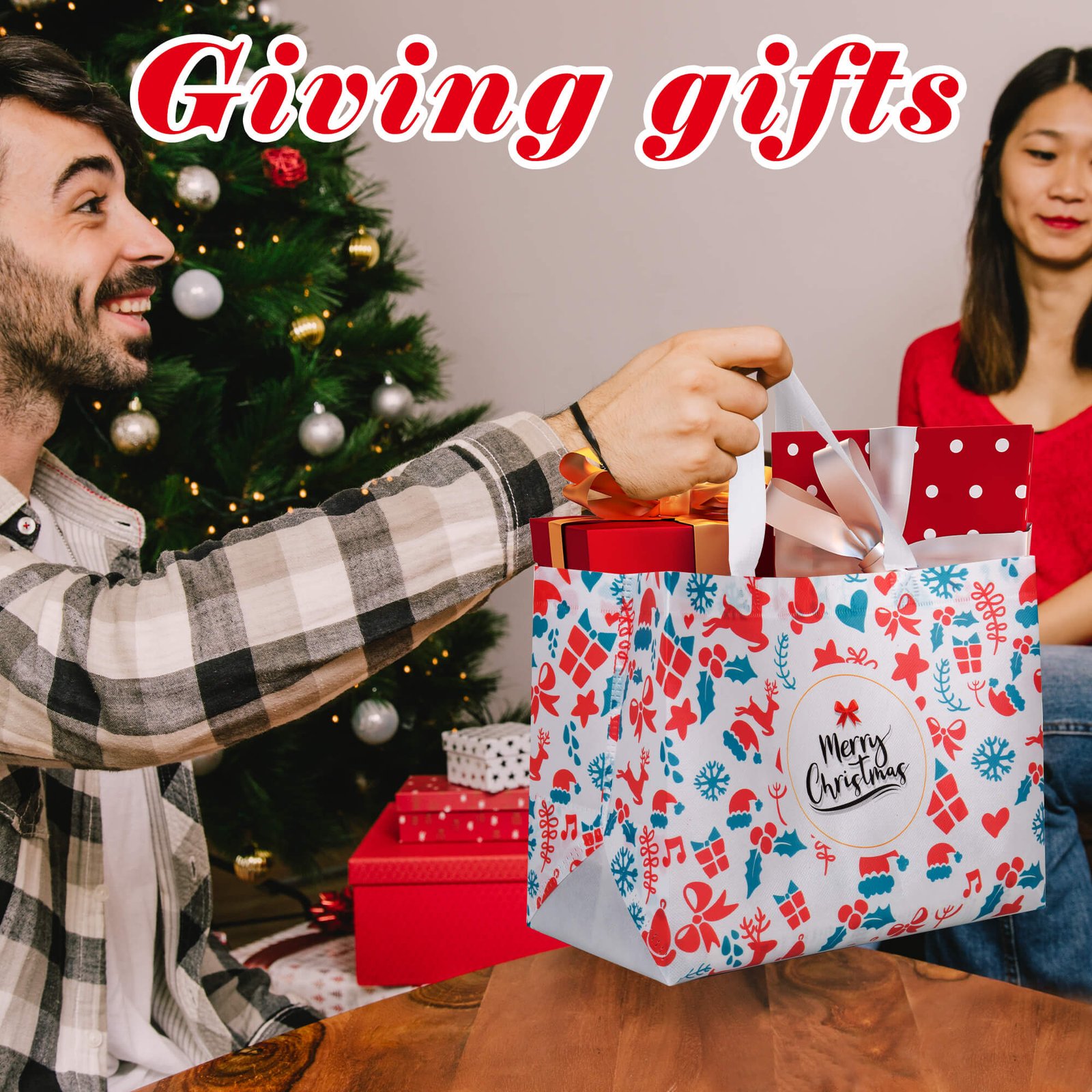 12pk Christmas Gift Bags thumbnail 6
