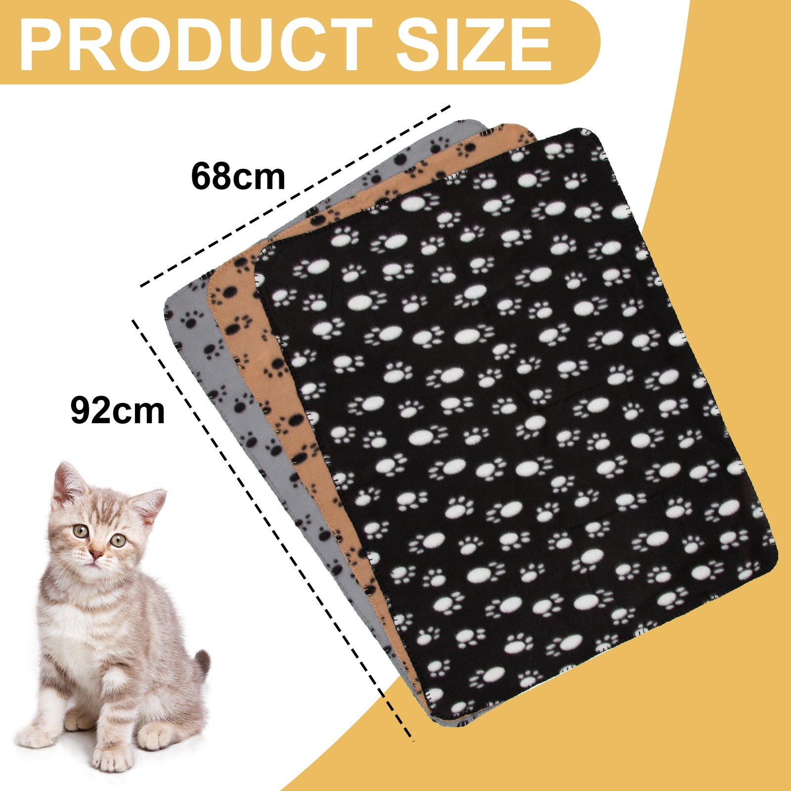 Pack of 3 Large Soft Fleece Pet Blanket thumbnail 2