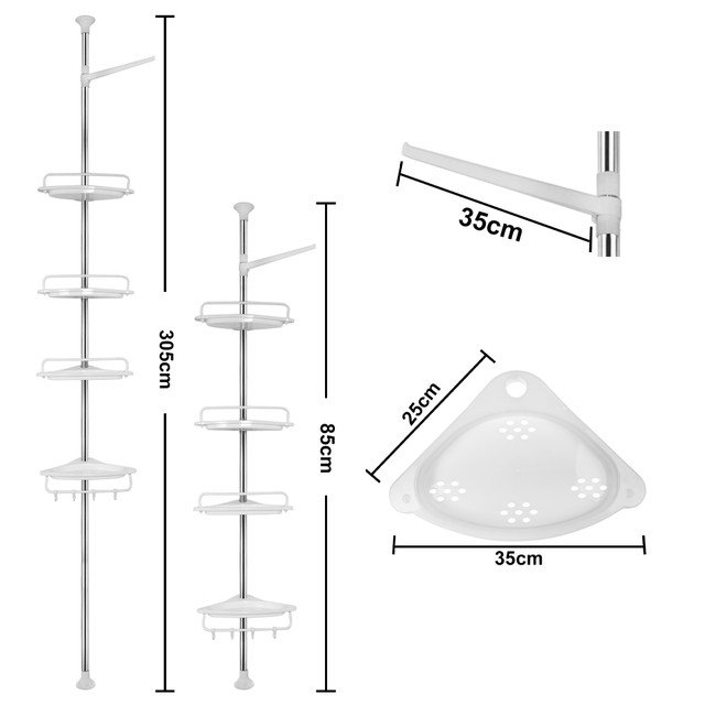 4 Tier Bathroom Corner Shelf