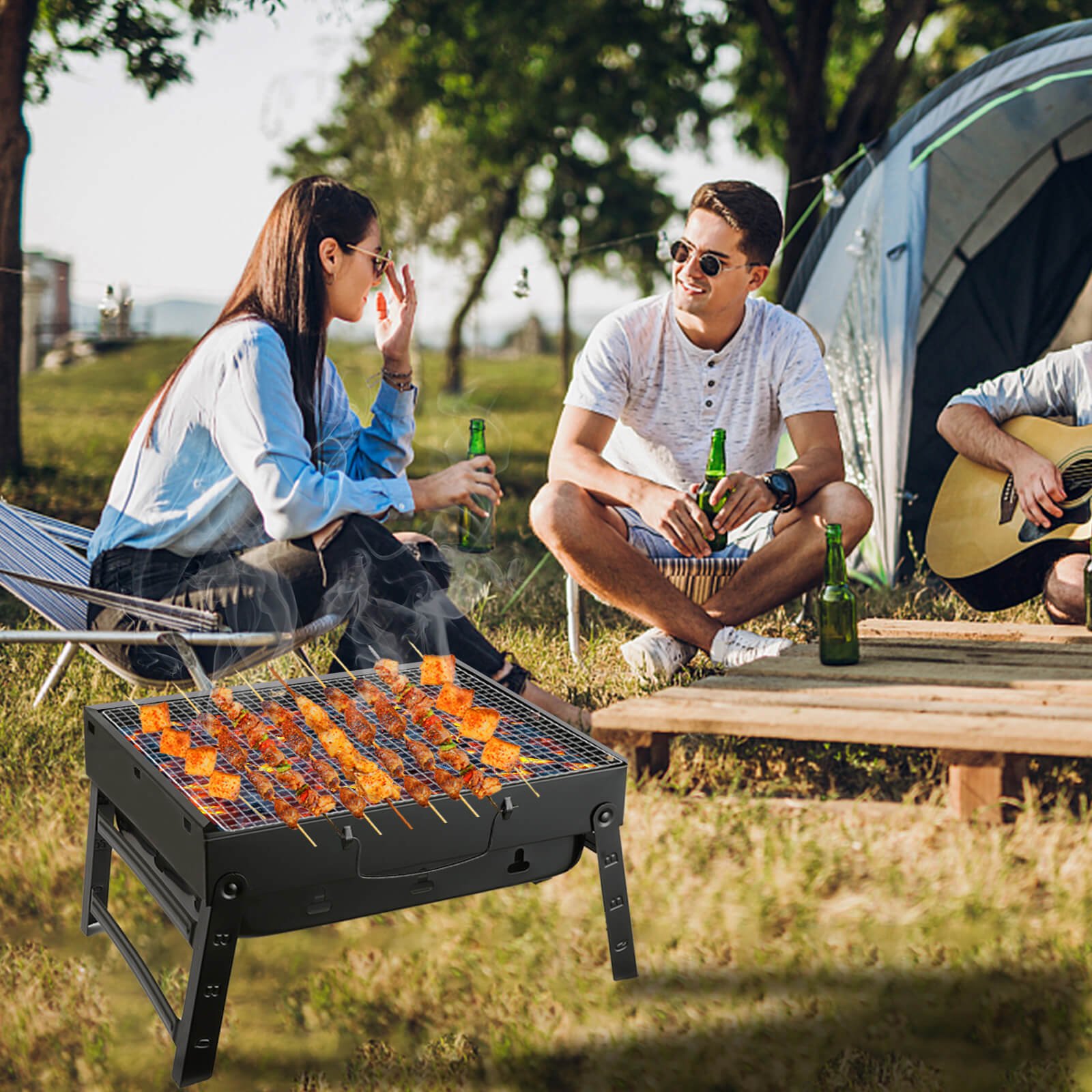 Folding bbq rack
