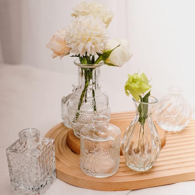 Elegant Vintage Glass Bud Vases – Set of 16