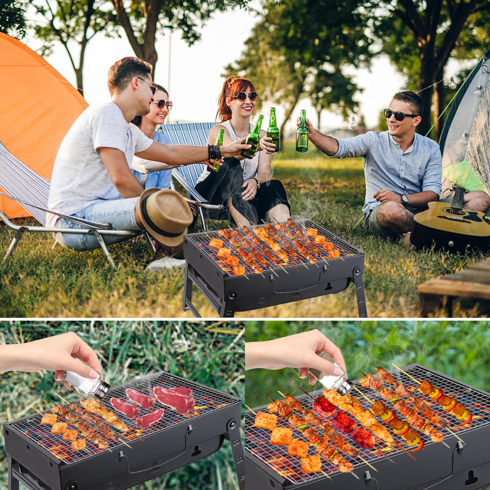 Folding bbq rack