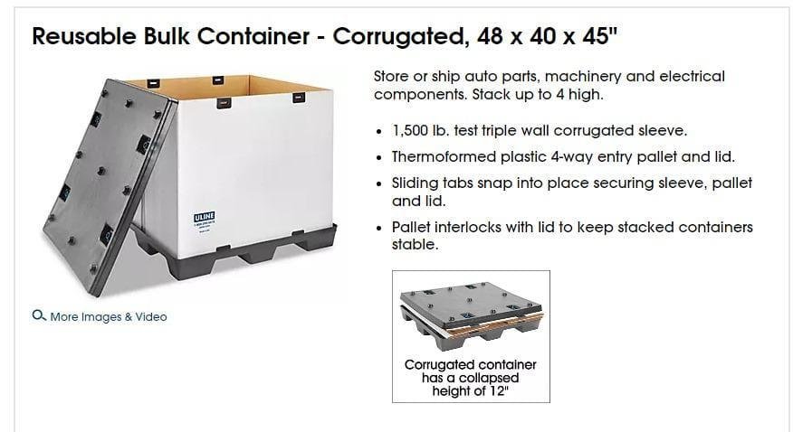 Reusable Bulk Container Corrugated