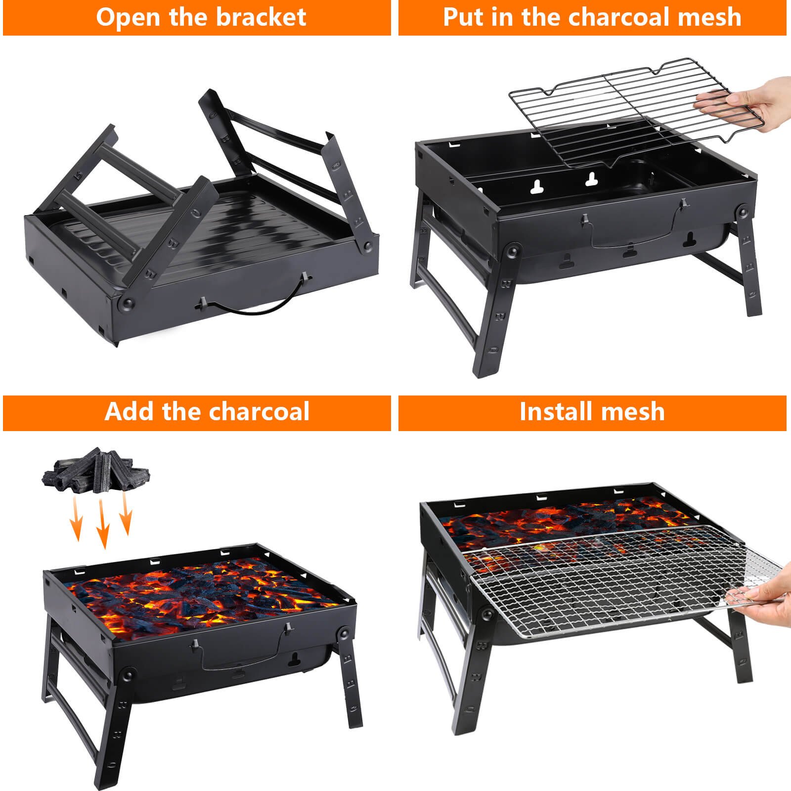 Folding bbq rack