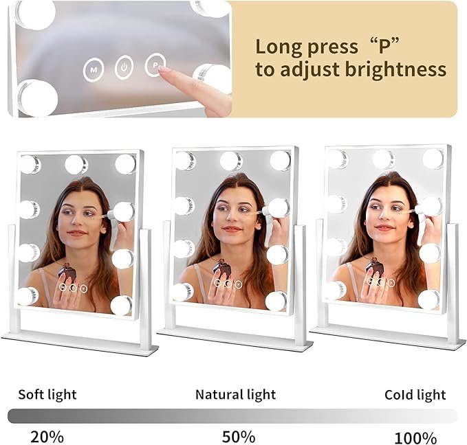 Hollywood Lighted Makeup Mirror