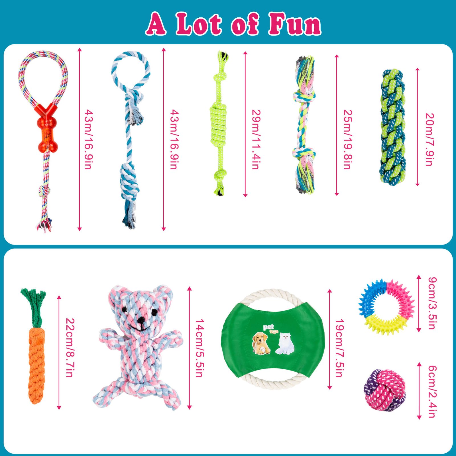 Pet dog cotton ball rope